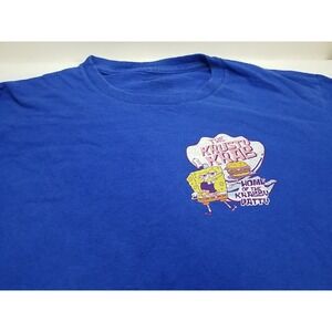 Nickelodeon Spongebob Krusty‎ Krab Long Sleeve Blue Shirt Crew Neck Small